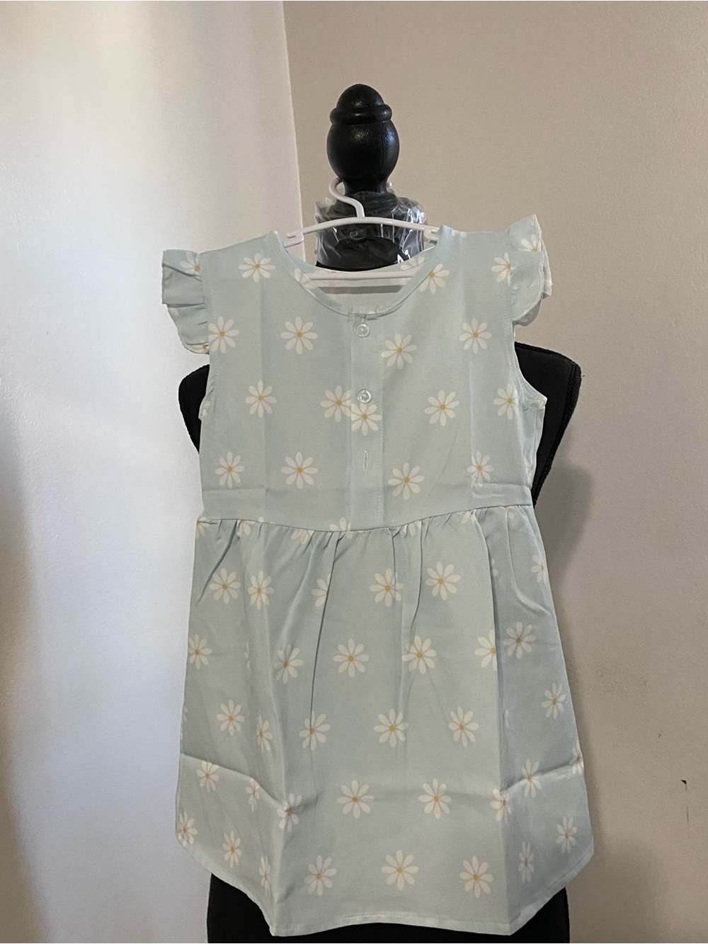 Girls' Daisy Print Light Blue Dress - Brand
